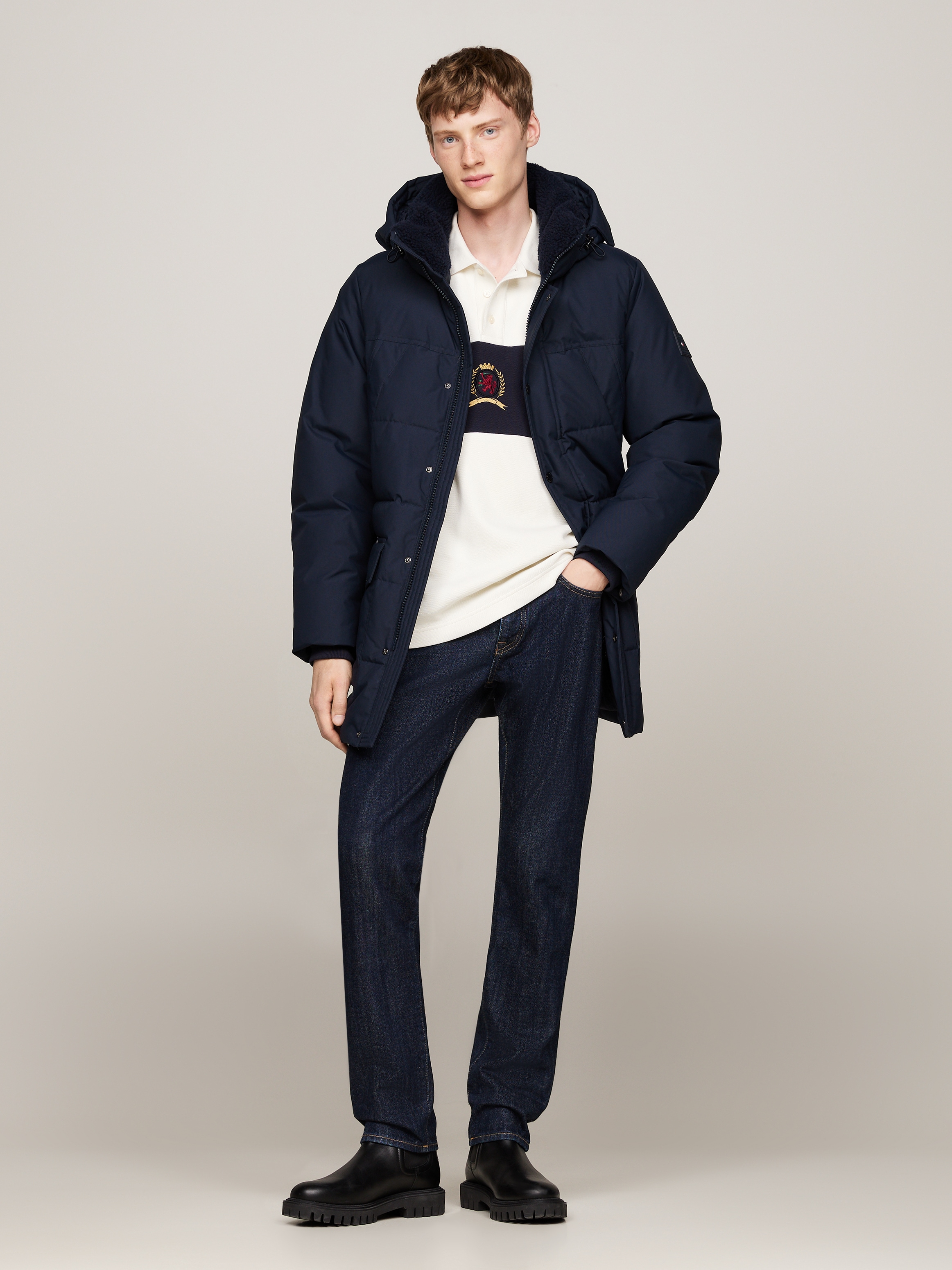 Tommy Hilfiger Parka »ROCKIE UTILITY PARKA« mit Kapuze Winterjacke, Outdoorjacke hoch geschlossen, Stehakragen mit Fellimitat