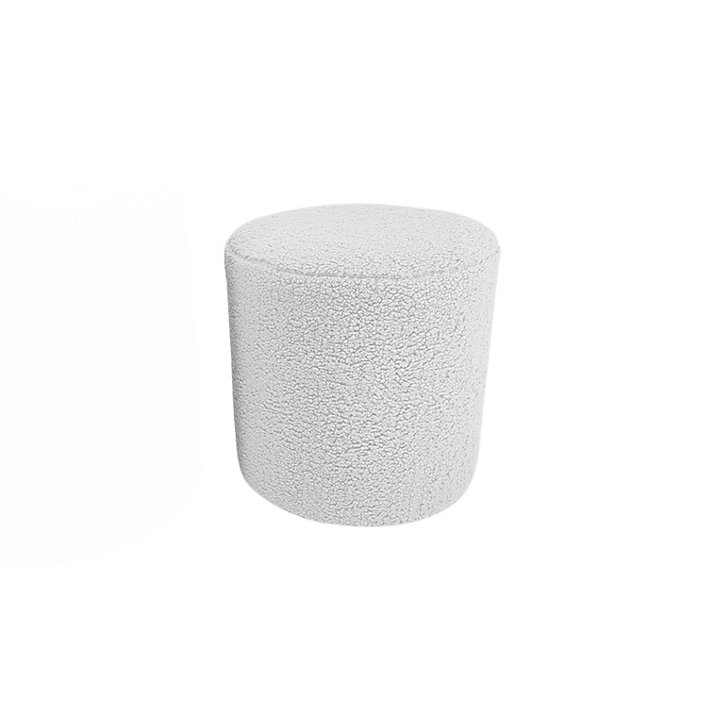 Pouf bouclette rond l.33 x H.33cm écru