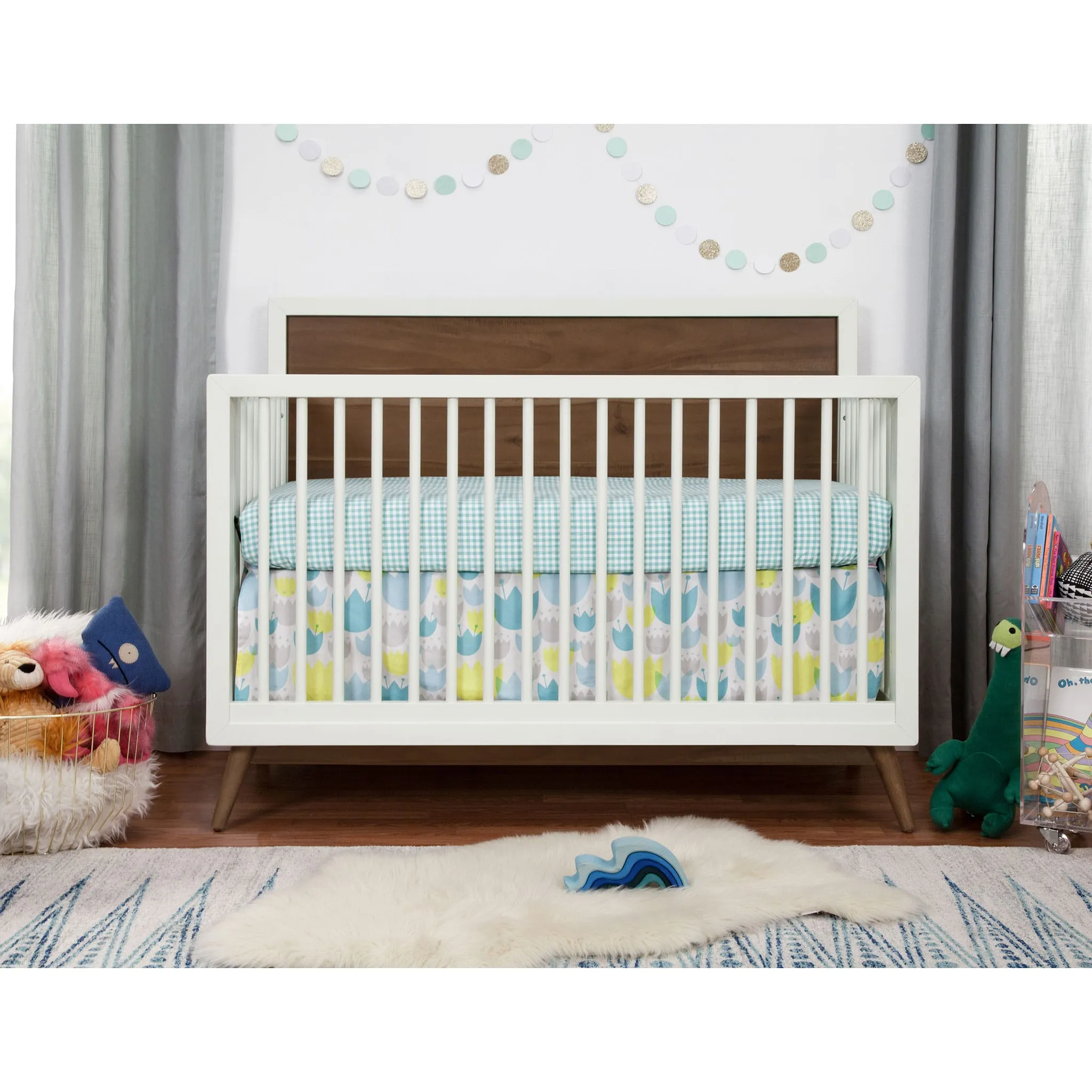 Babyletto Couchette Convertible 4 en 1 Palma - Blanc Chaud  Noyer