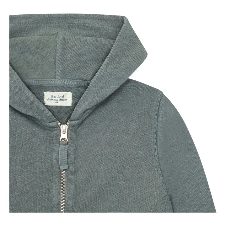 Hartford Sweat Capuche Zippé Eponge | Vert olive