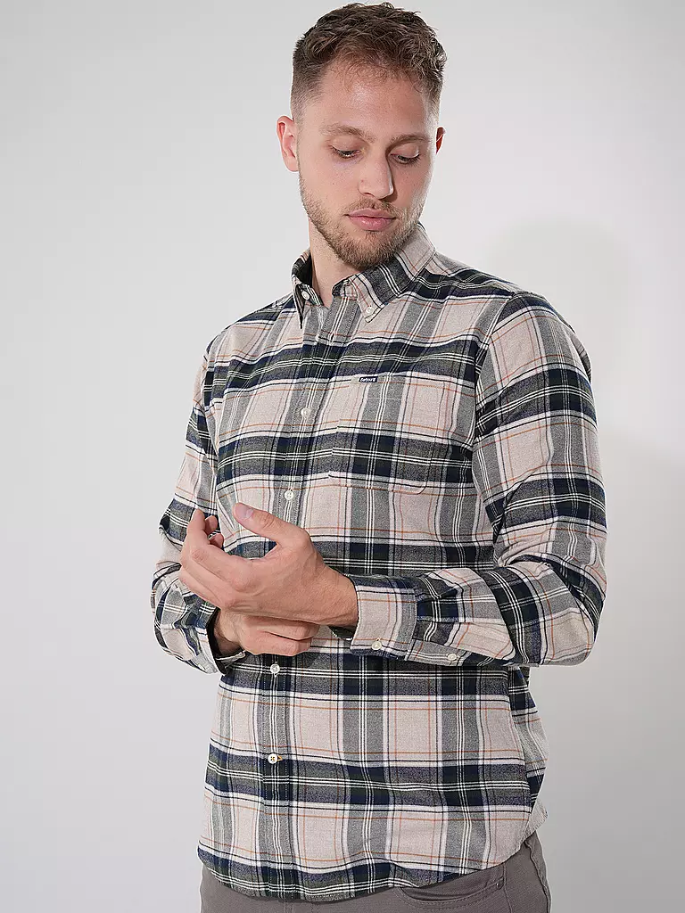 BARBOUR Flanellhemd Slim Fit BEDSOM beige