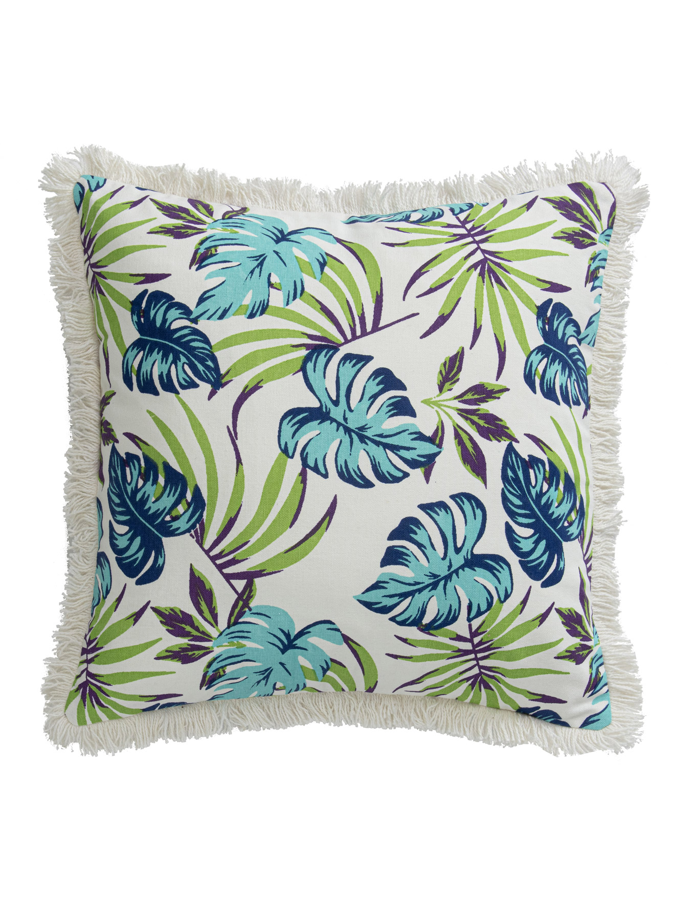 Coussin carré motif exotique