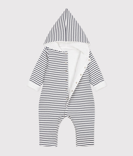 Combinaison longue ouatinée à capuche en coton bébé