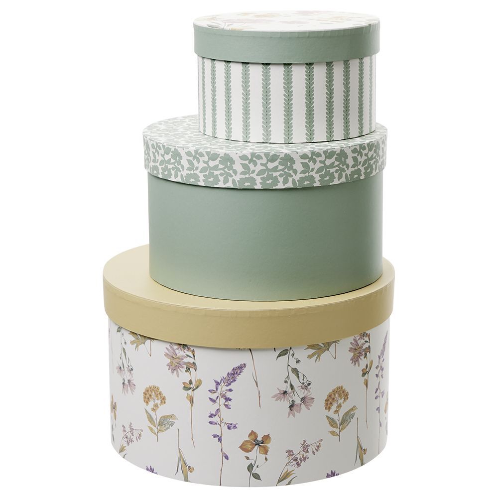 Boîte de rangement ronde déco x3