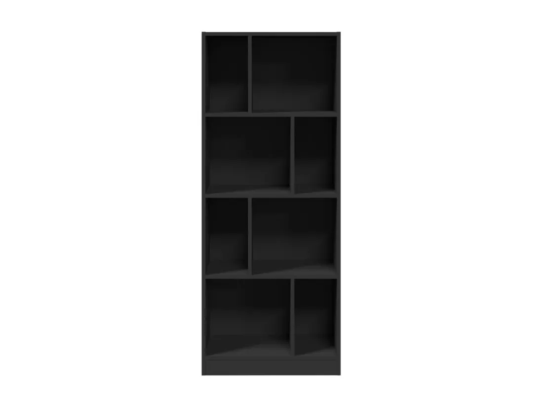 Bibliothèque noir 57x28,5x141 cm bois d'ingénierie