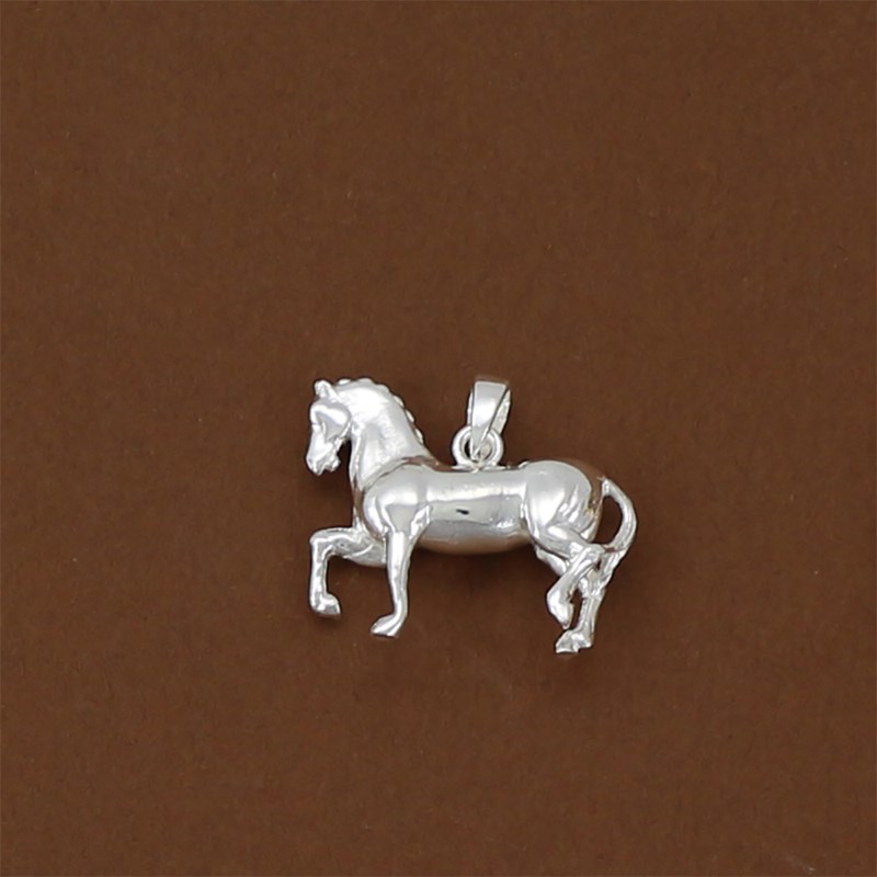Pendentif cheval lipizzan au pas espagnol - Argent massif