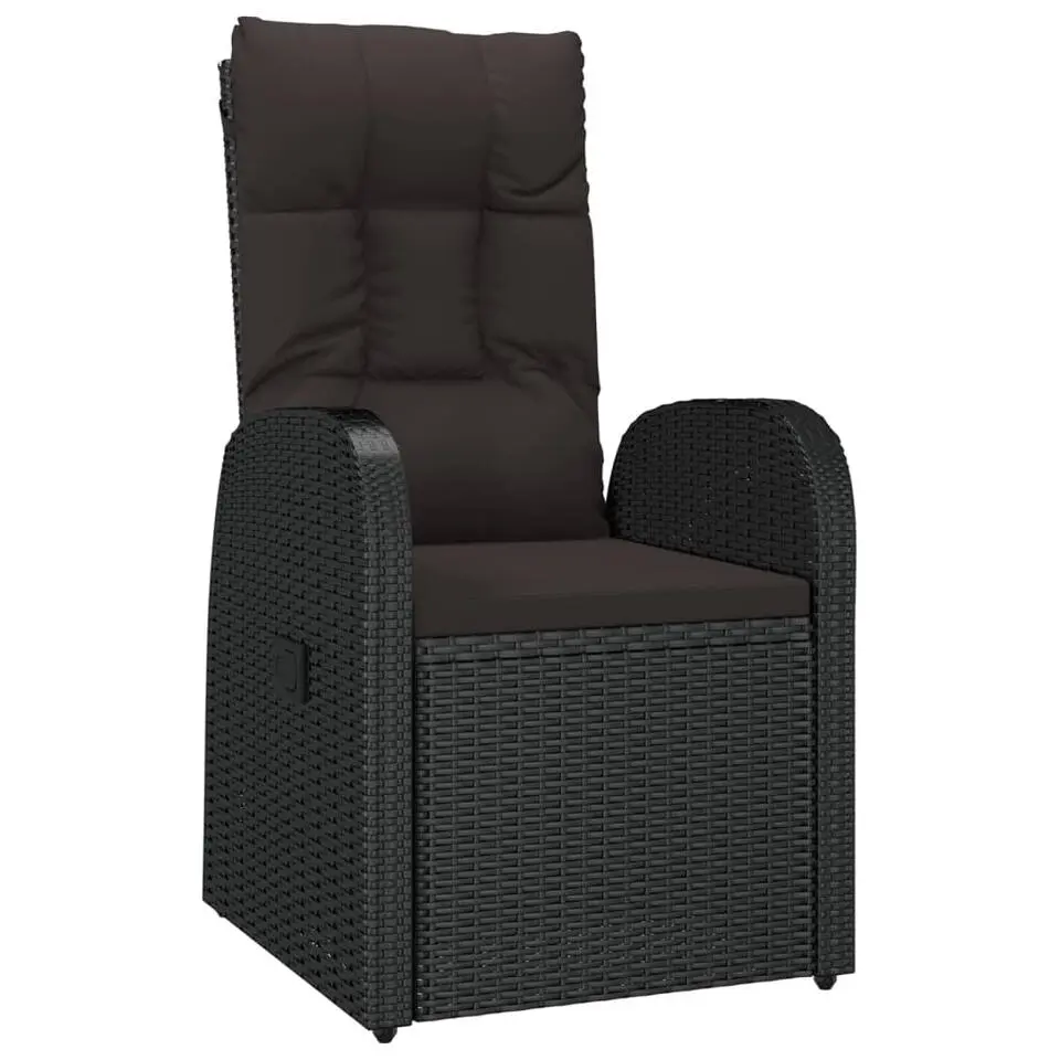 vidaXL - Zitstoel - Zwart - Poly rattan - 2 stuks