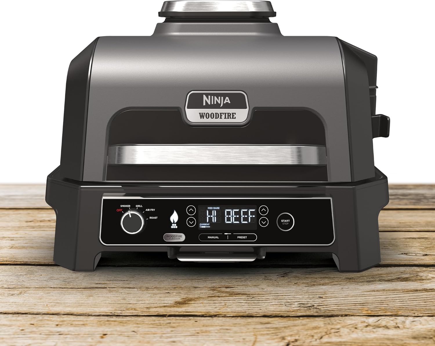SharkNinja Woodfire Pro XL Outdoor Grill & Smoker Größer. Präziser. Mit den gleichen authentischen Holzfeuer-Aromen. Der Ninja Elektrischer & ist mehr als nur ein er bereitet noch deiner