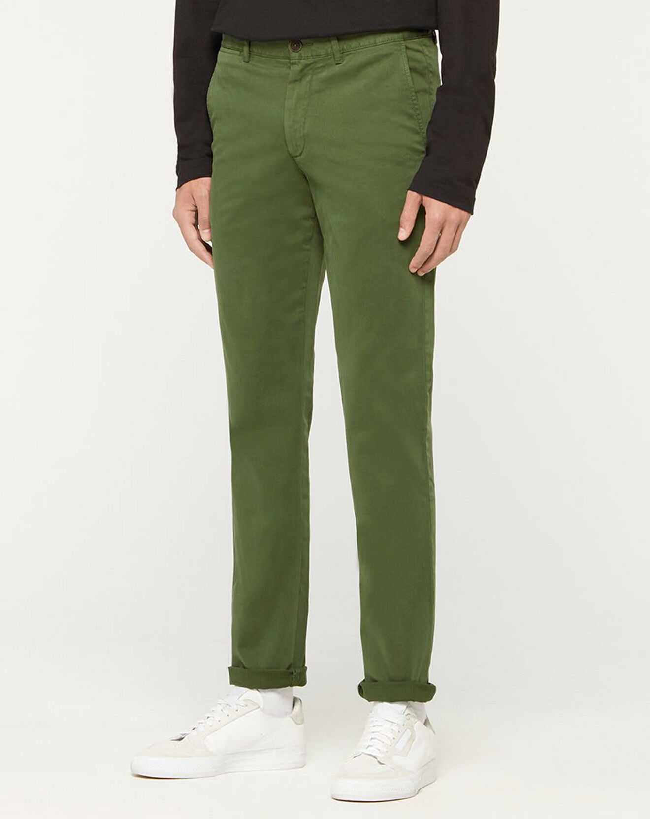 Tommy Hilfiger Pantalon chino ajusté Bleecker Flex Satin vert sapin