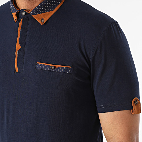 Polo Manches Courtes Bleu Marine