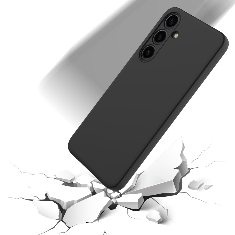 Samsung Galaxy S24 Silikon Case Hülle mit Kameraschutz   Trageschlaufe - Schwarz