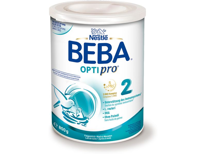 BEBA Folgemilch BEBA Optipro 2, 800 g Folgemilch mit 5-HMO-Komplex