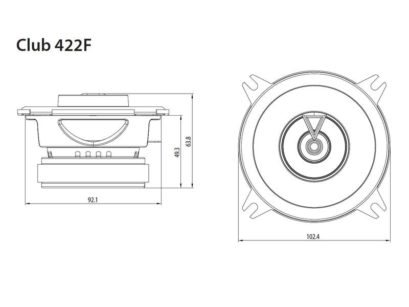 JBL Car 2-Weg Lautsprecher Paar Club 422F 2-Wege 10 cm Lautsprecher