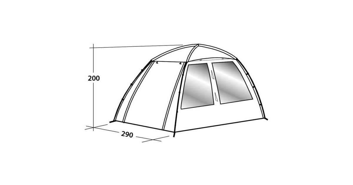 Easy CampKoepeltent Daytent  (Donkergrijs/lichtgrijs)