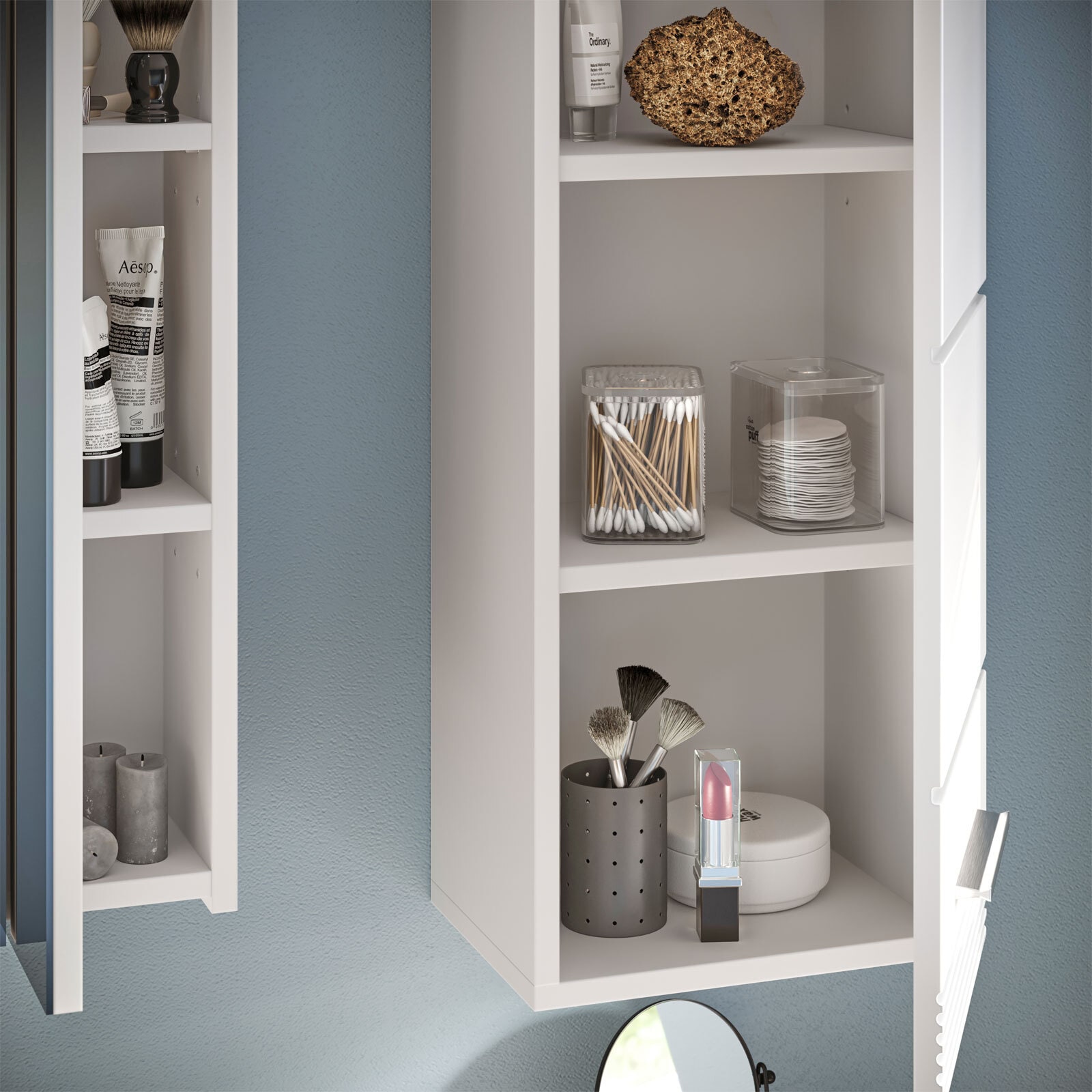 Bad Hängeschrank LINUS 30 x 77 cm weiß