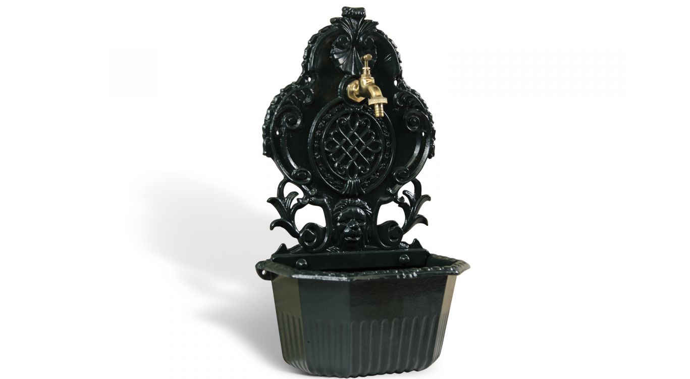 Fontaine de jardin aluminium vert 34.5x18x58.5cm