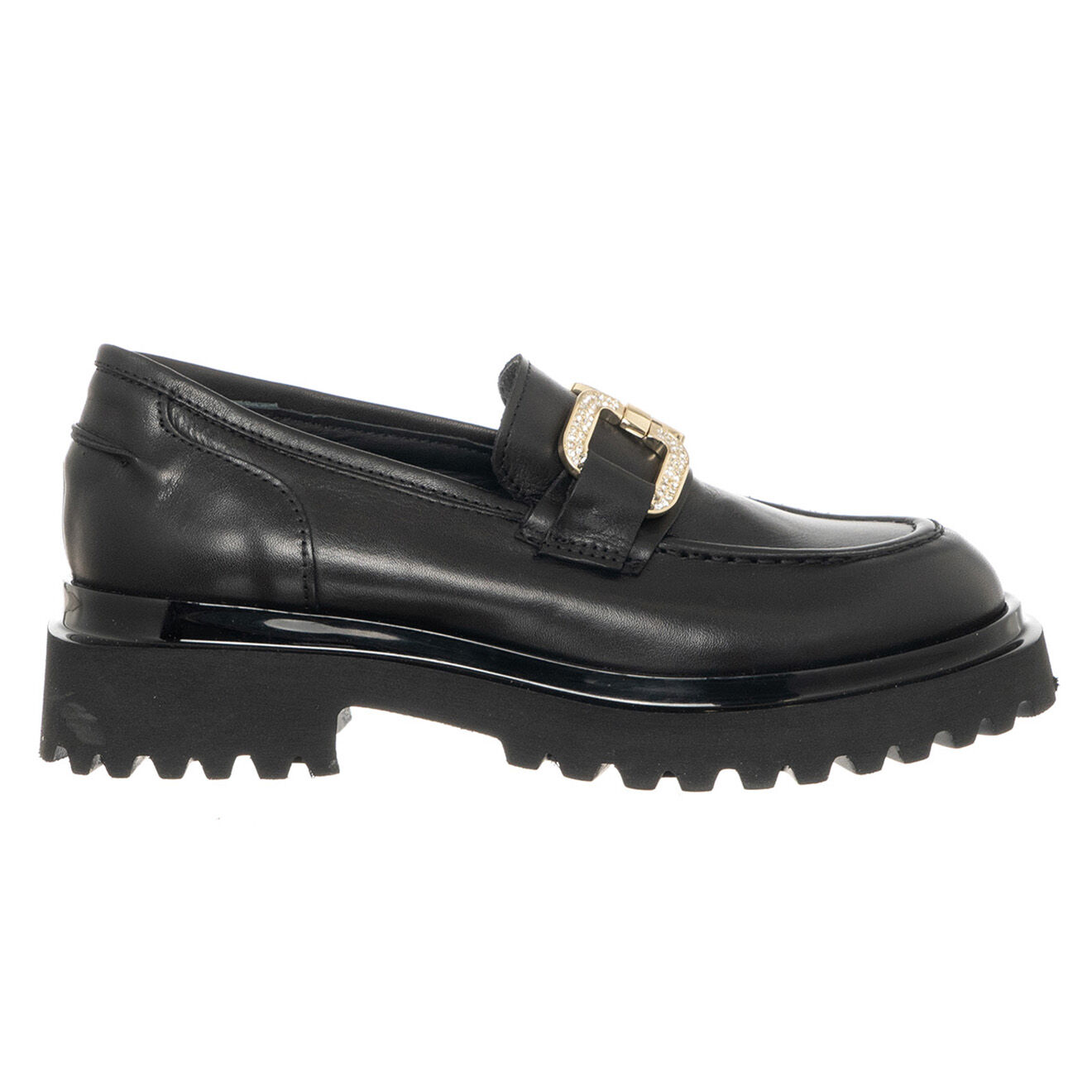 Loretta Pettinari Mocassins en Cuir Noa noir/doré