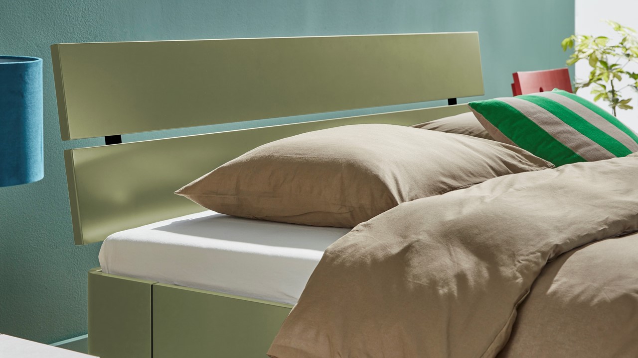 Bed Fresh met hoofdbord rietgroen