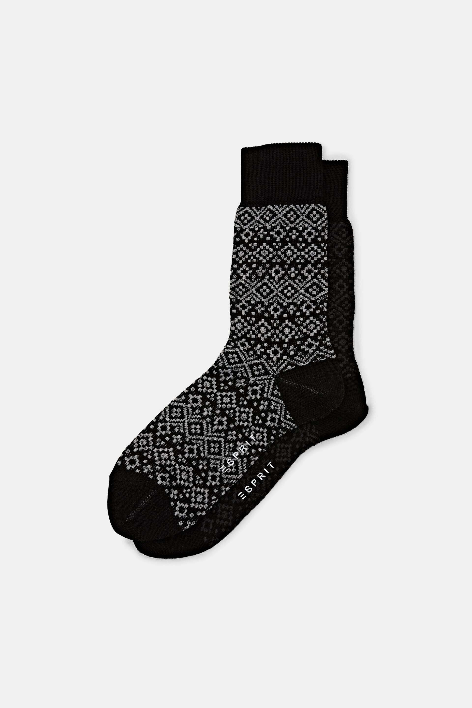 Lot de 2 paires de chaussettes en laine mélangée ornées d’un motif norvégien