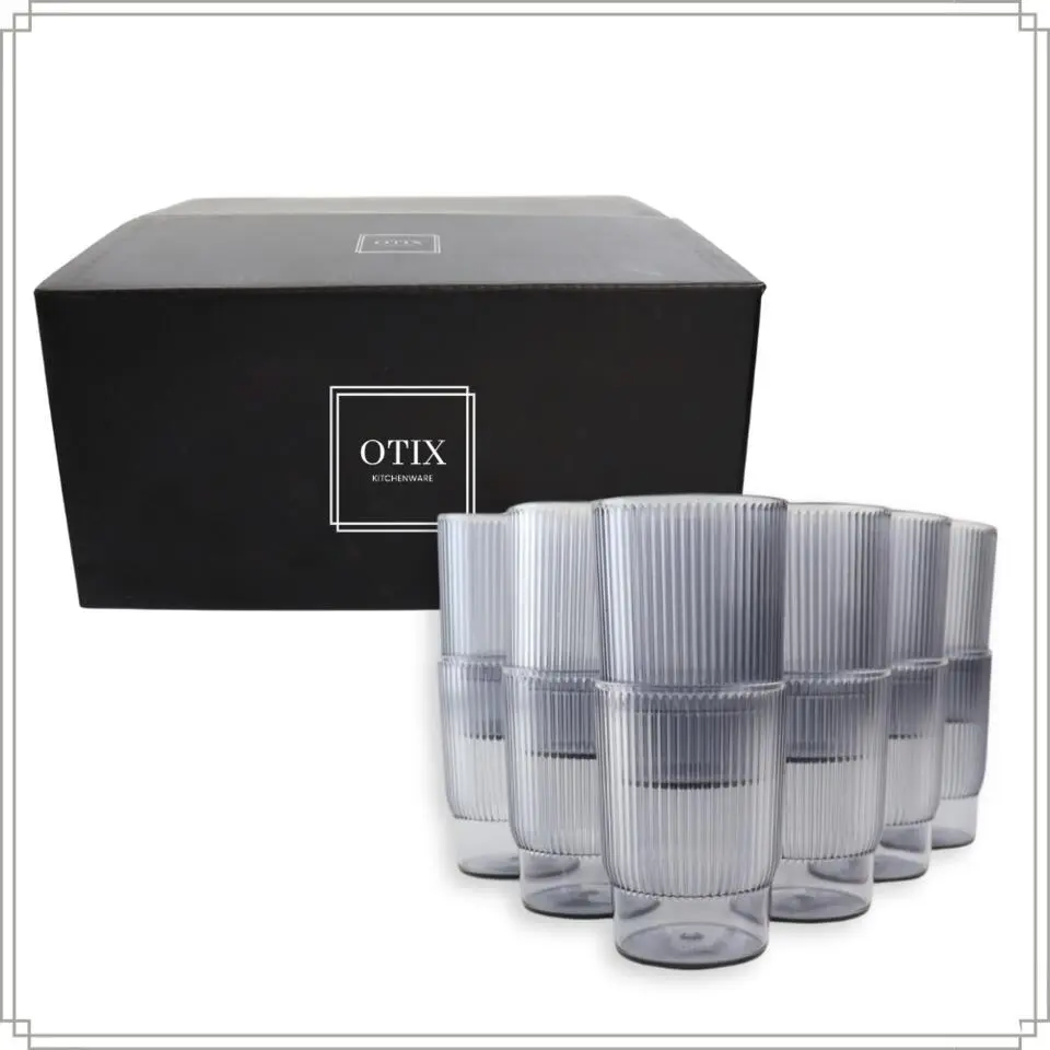 OTIX Kunststof Drinkglazen Herbruikbaar Set van 12 Waterglas Klein 350ml Tran...