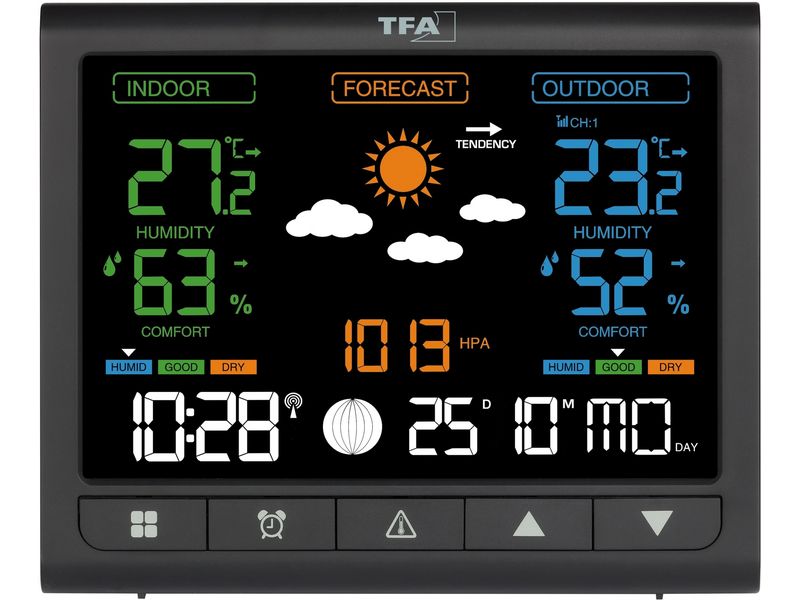 TFA Dostmann Wetterstation Contrast Schwarz Funk-Wetterstation