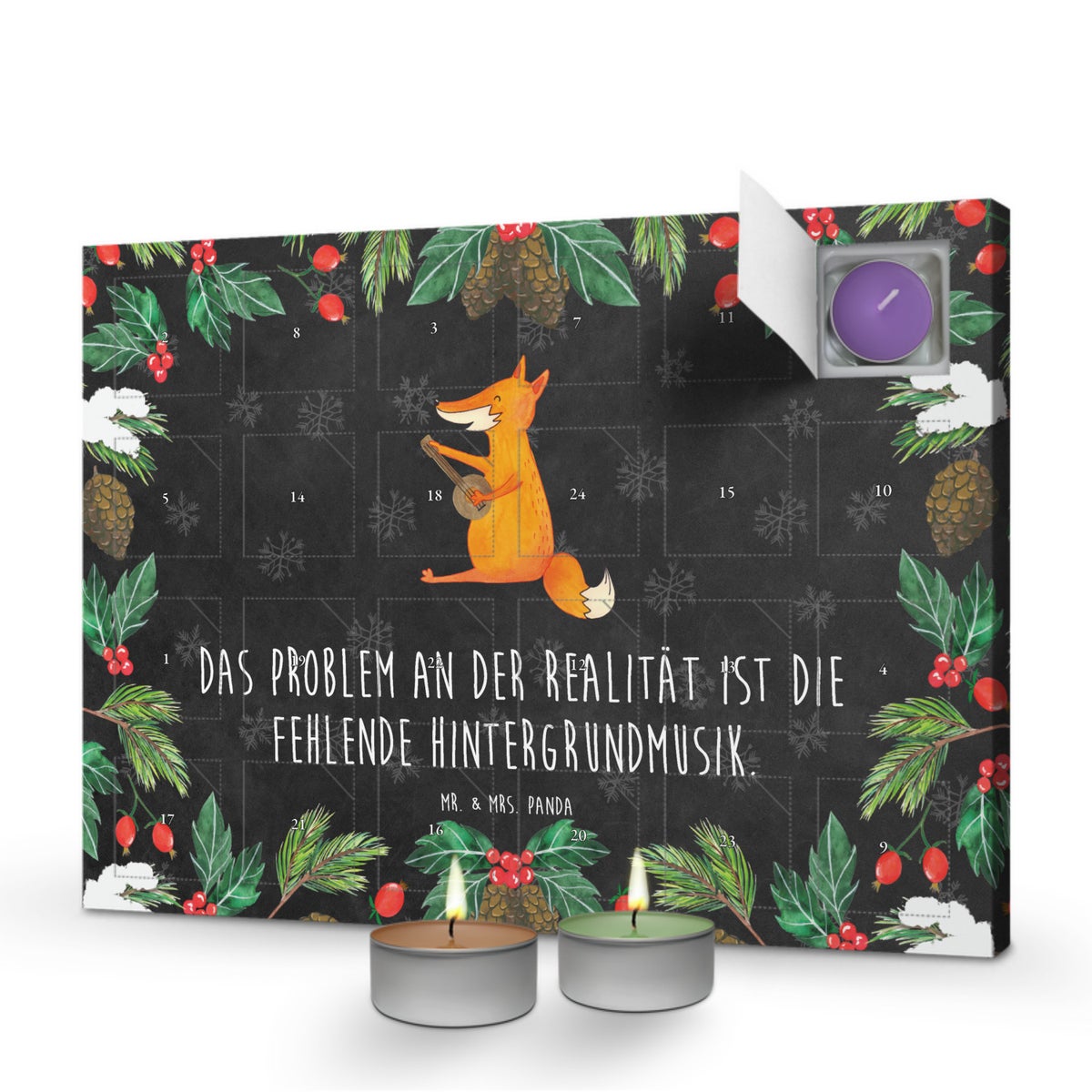 Mr. & Mrs. Panda Geurkaars Adventskalender Fox Gitaar - Zwart