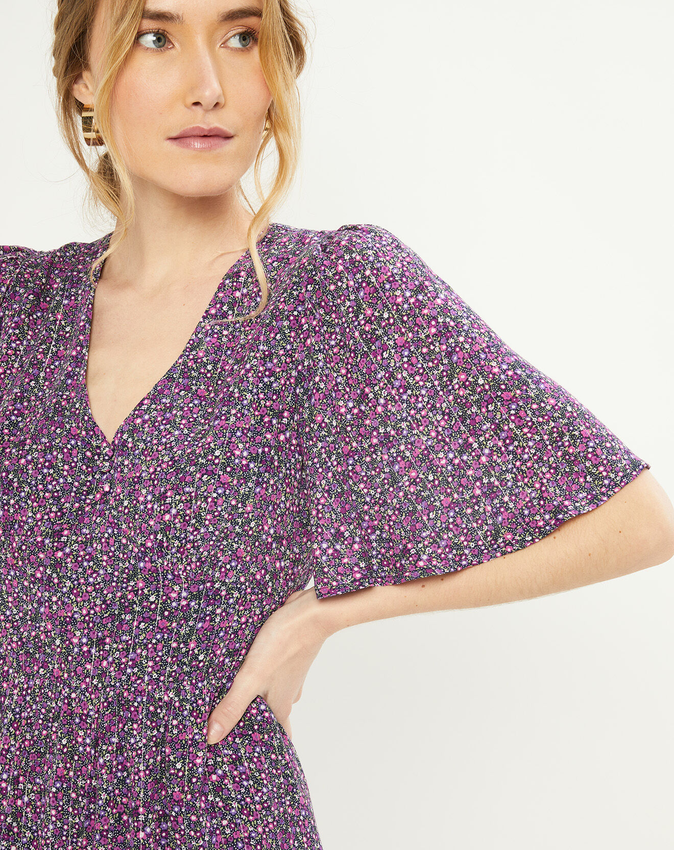 La Petite Etoile Robe Zana imprimée violette