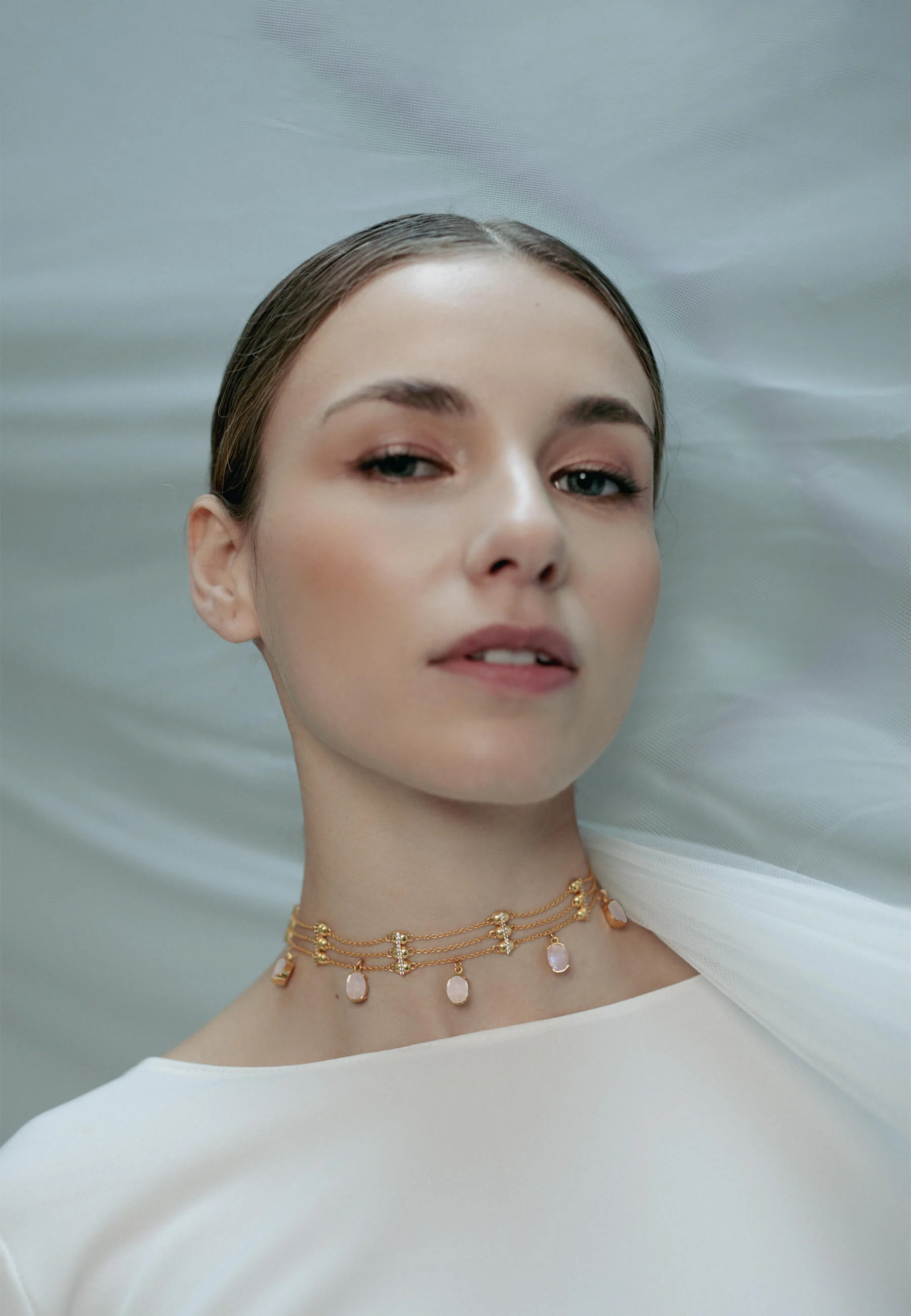 THE EMPRESS - Choker pierre de lune | Bleu
