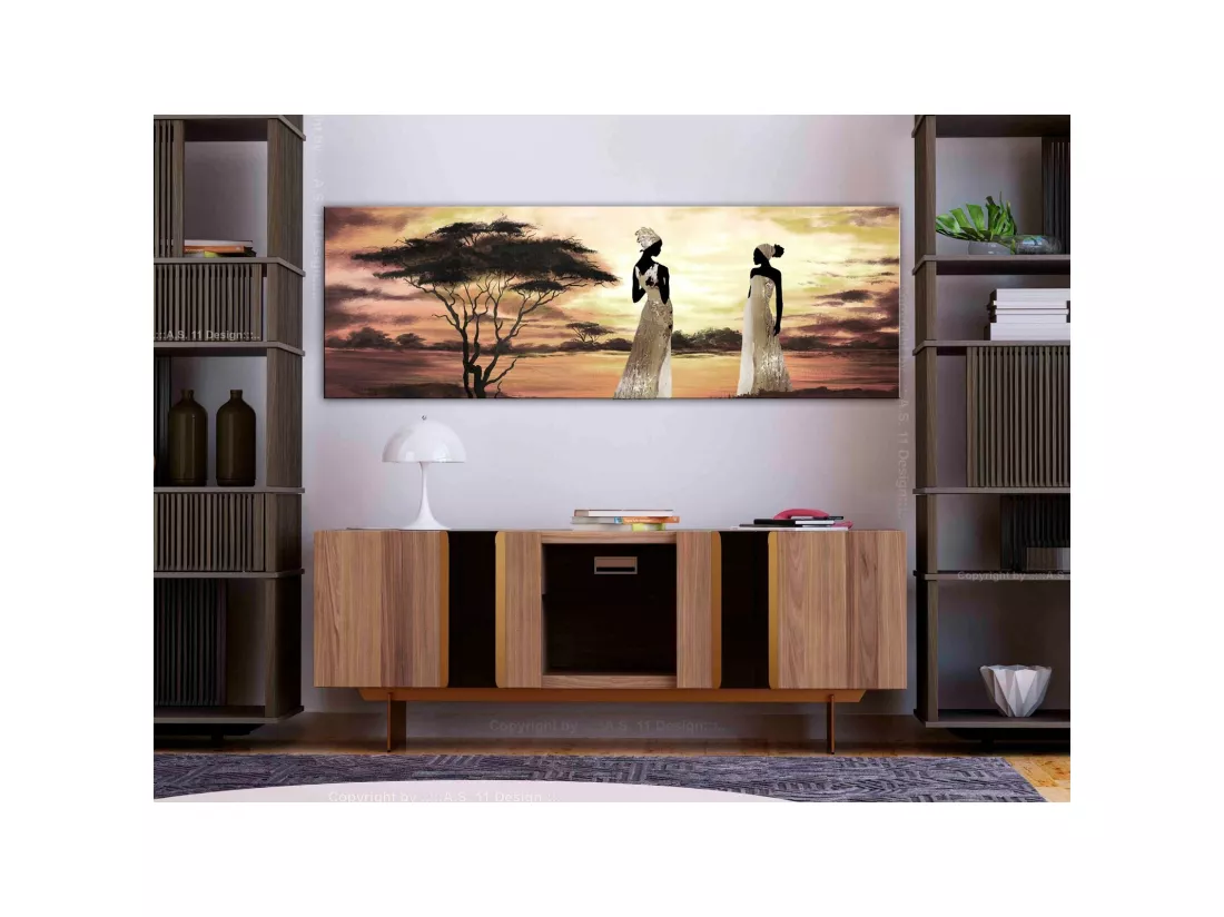 Tableau déesses africaines étroites - 135 x 45 cm