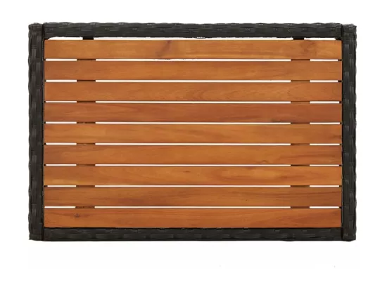 Ensemble de salle à manger de jardin 4 pièces avec coussins noir