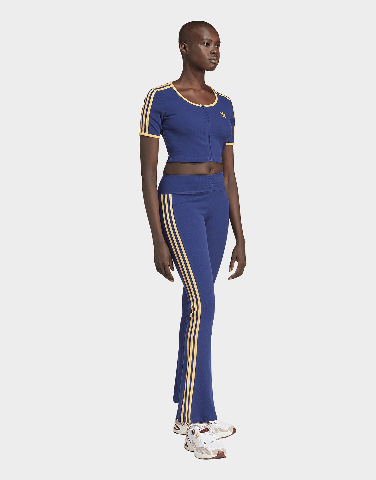 adidas Originals Haut zip intégral manches courtes côtelé adidas Originals