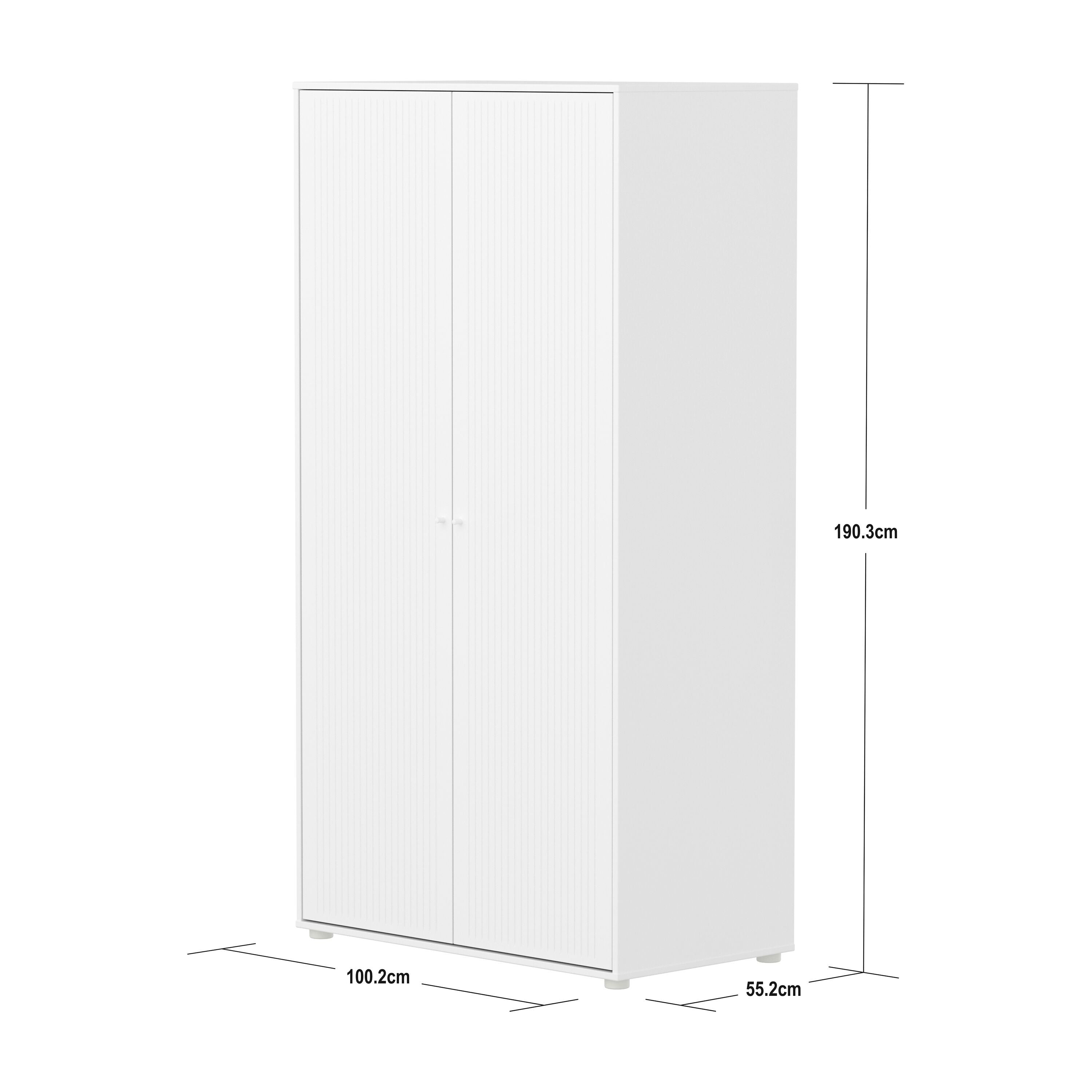 Flexa SAGA Schrank - Weiss / B: 100.0 cm x T: 55.0 cm x H: 190.0 cm