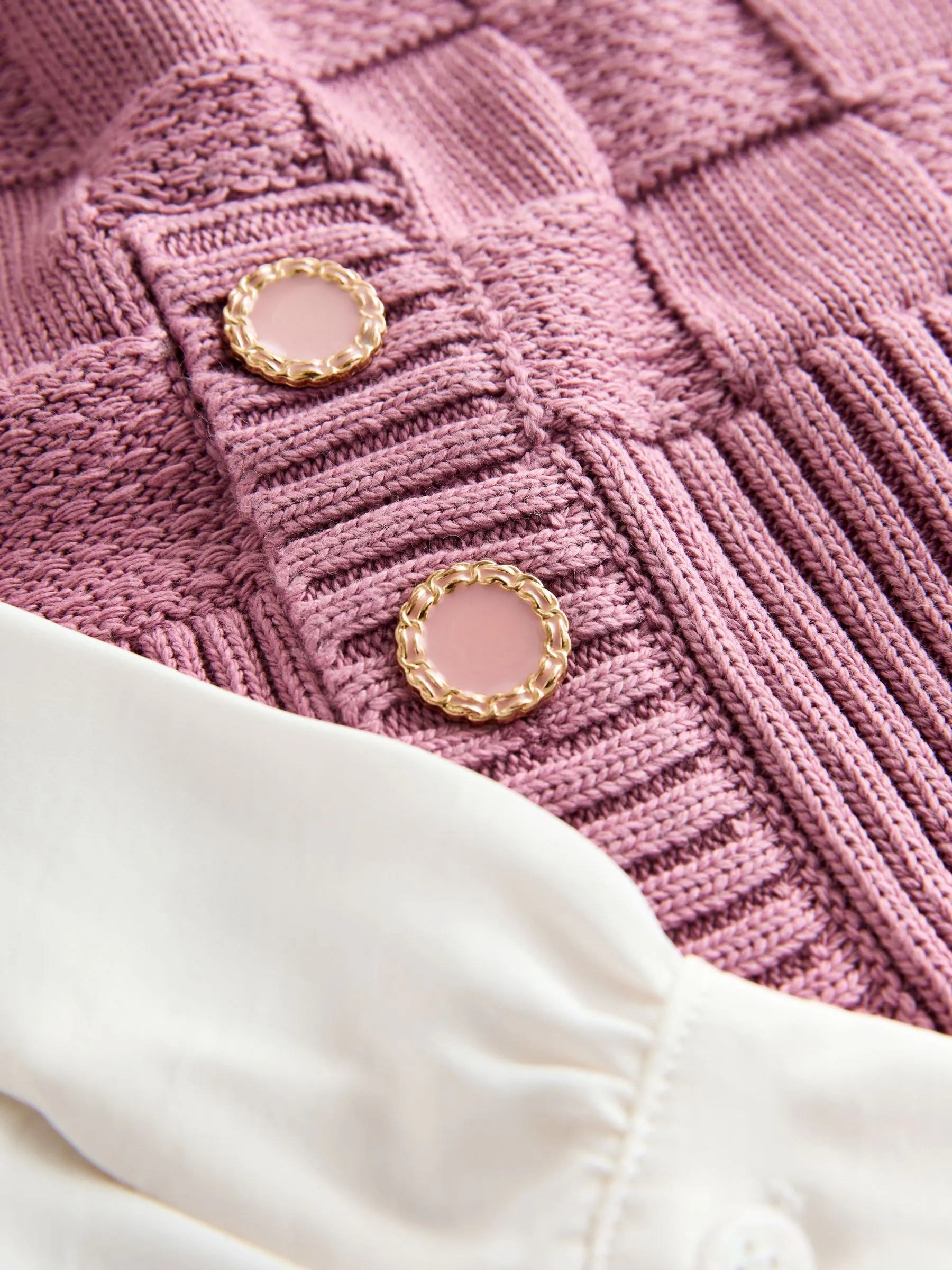 Lichtroze - Knitted Tank Shirt Layer With Button Detail