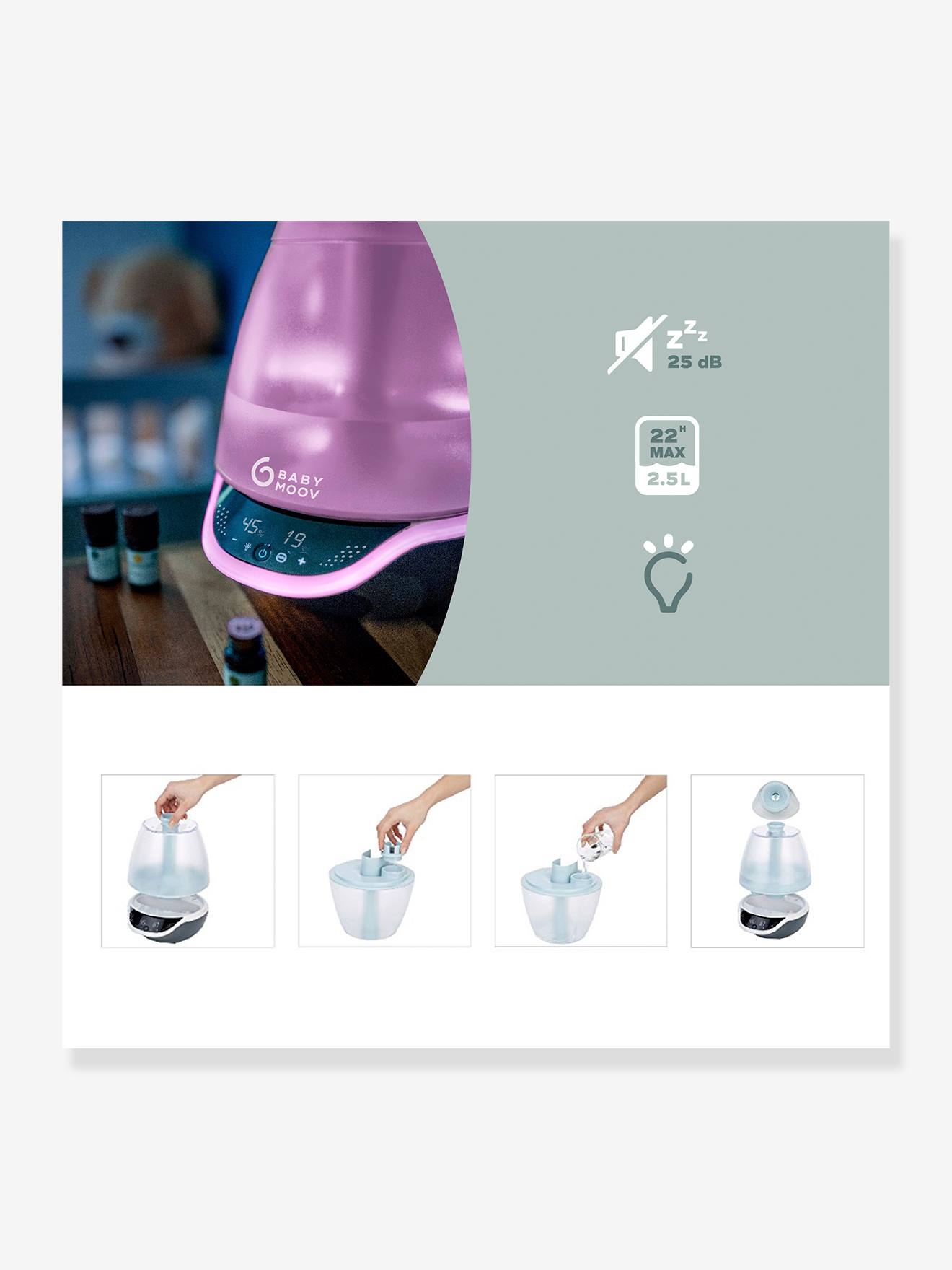 Umidificador elétrico BABYMOOV Hygro+, azul claro, suave
