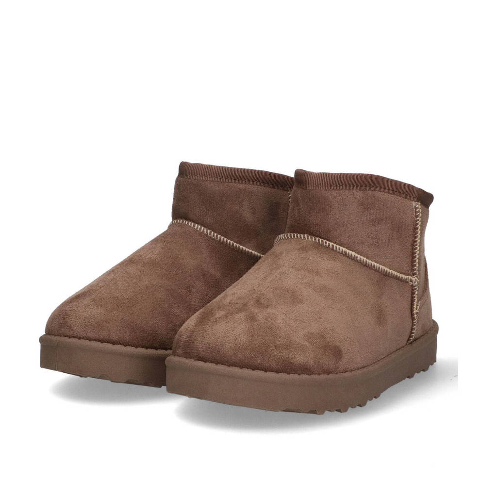 Braqeez suède enkelboots taupe