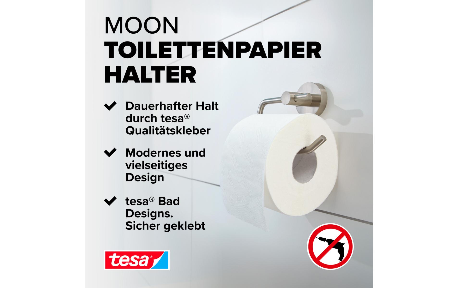 Toilettenpapierhalter Moon SilberTesa MOON Toilettenpapierhalter, verchromt, WC-Rollenhalter zur Wandbefestigung, 138 mm x 105 mm x 50 mm