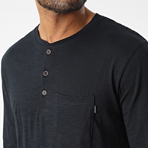 Tee Shirt Manches Longues Luis Bleu Marine Chiné