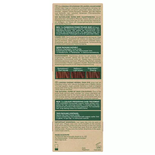 Logona Coloration-soin rouge acajou 100g