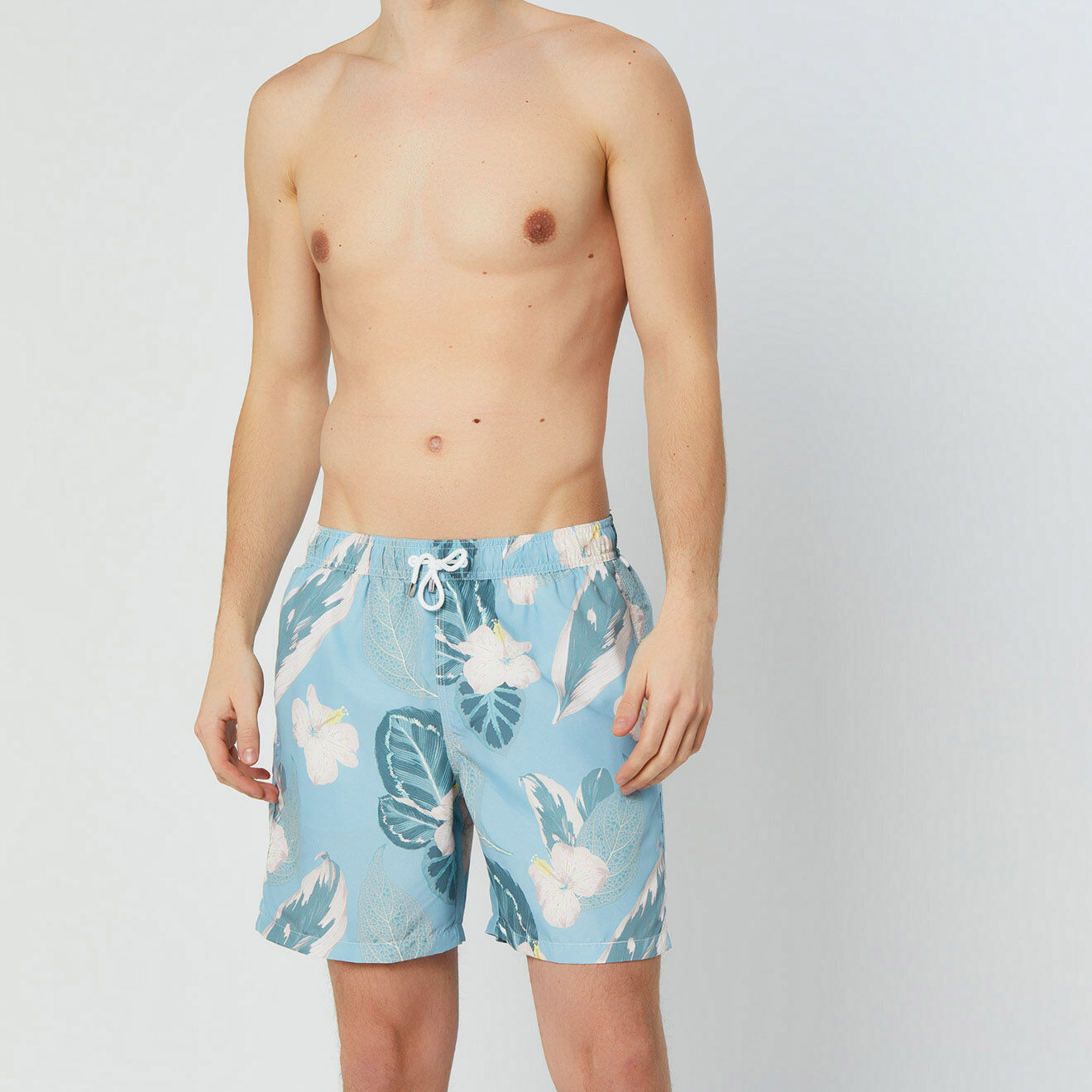 Hackett London Maillot de Bain à imprimé tropical bleu