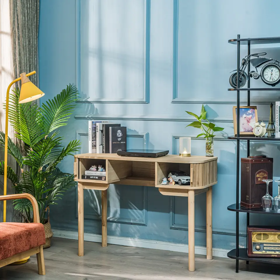 Bureau met 2 deuren van essen hout