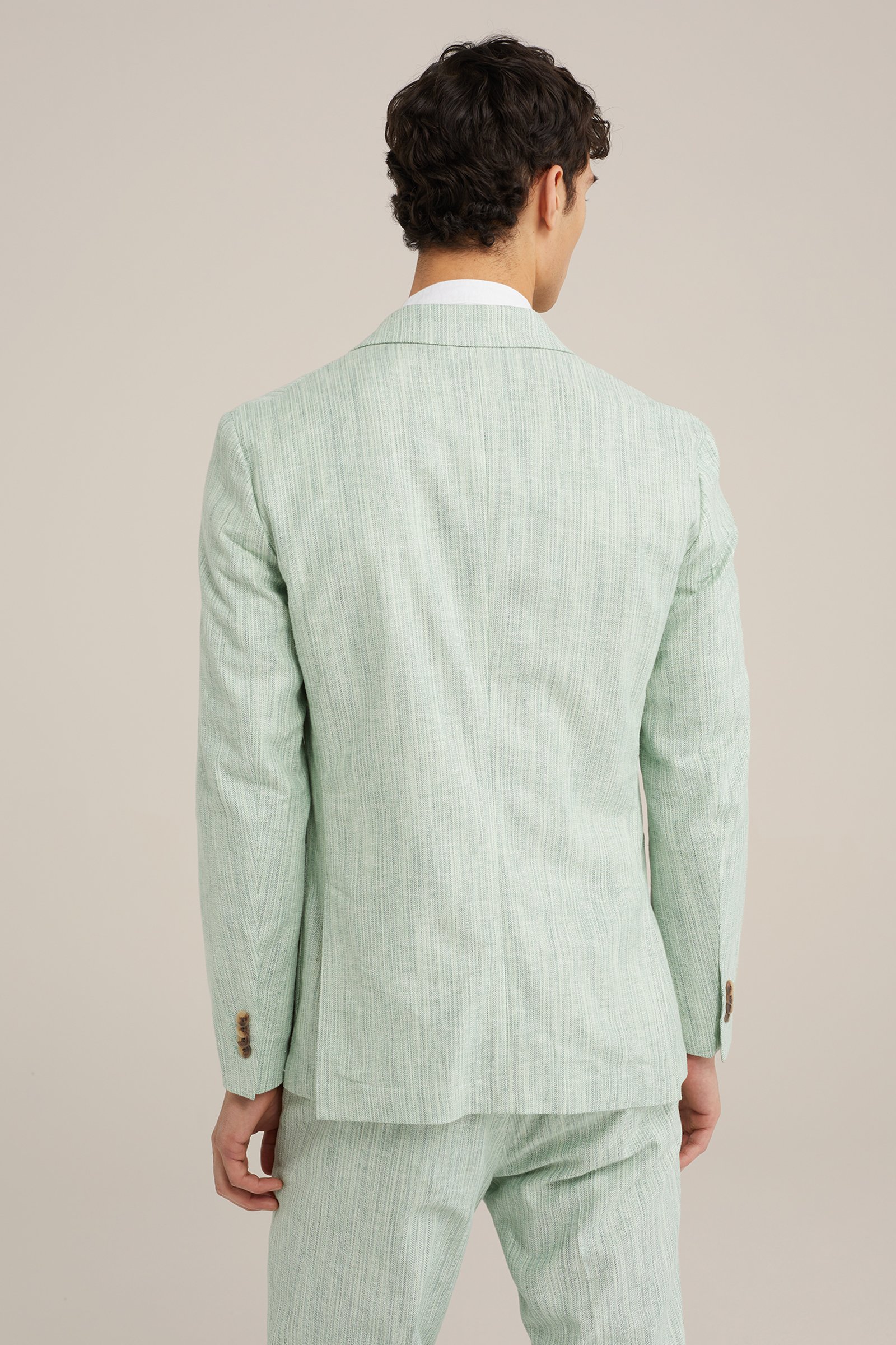 slim fit blazer met dessin WE Fashion Pastelgroen