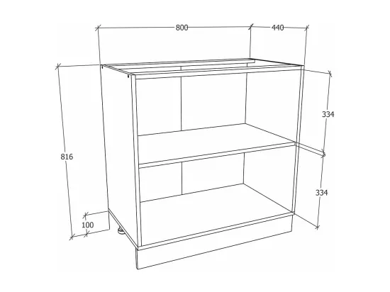 Armoire de cuisine L 80 cm Armoire basse Esilo