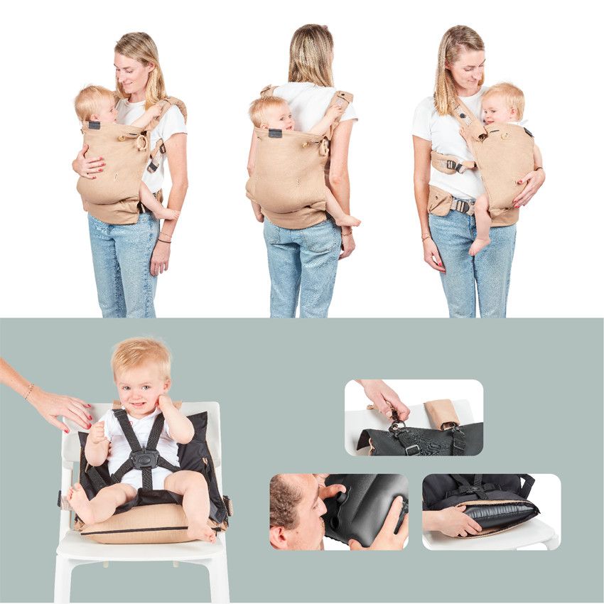 Porte-bébé évolutif Moov Boost - Beige/Noisette - Ecru