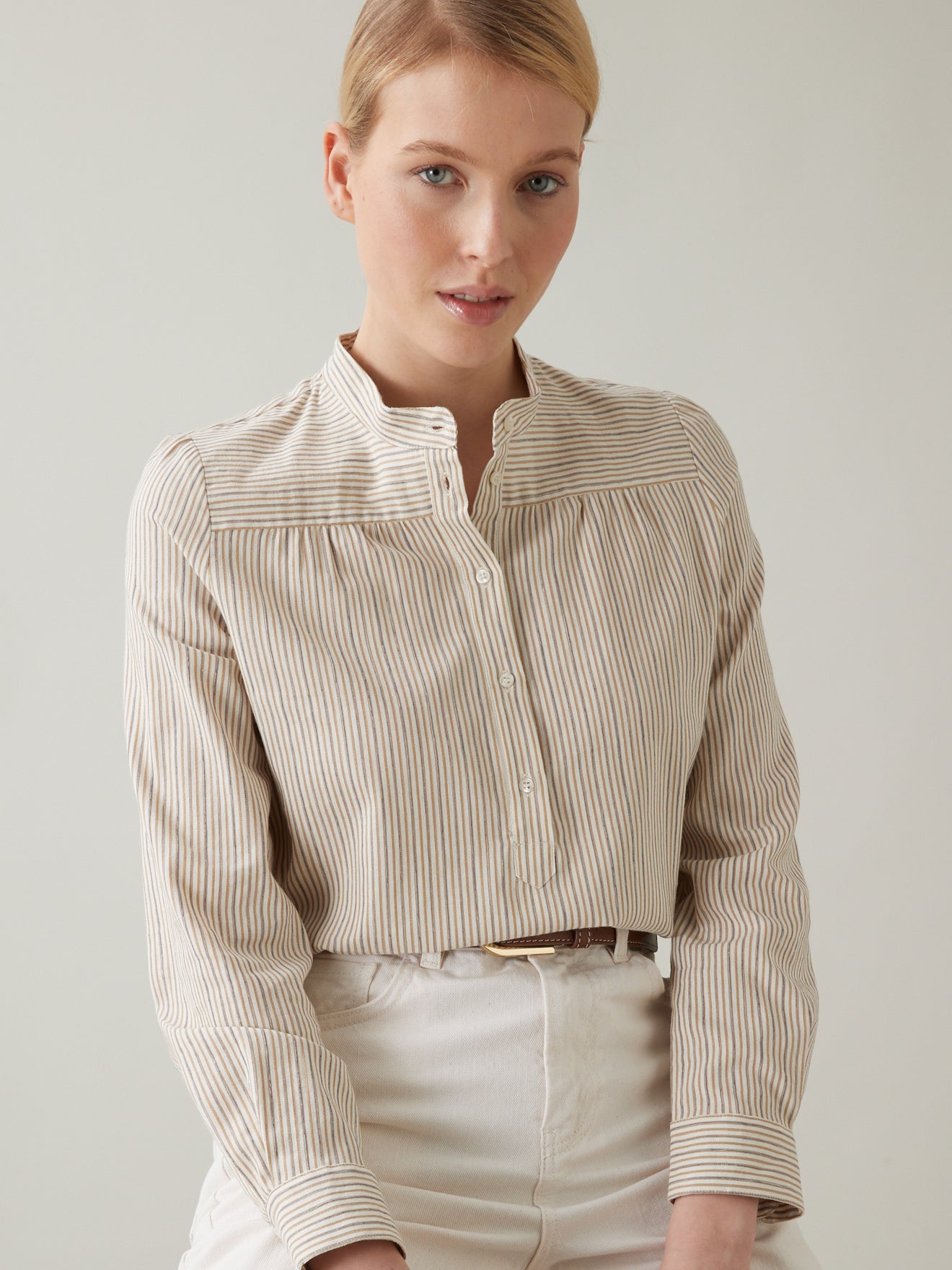 Chemise rayures tricolores femme