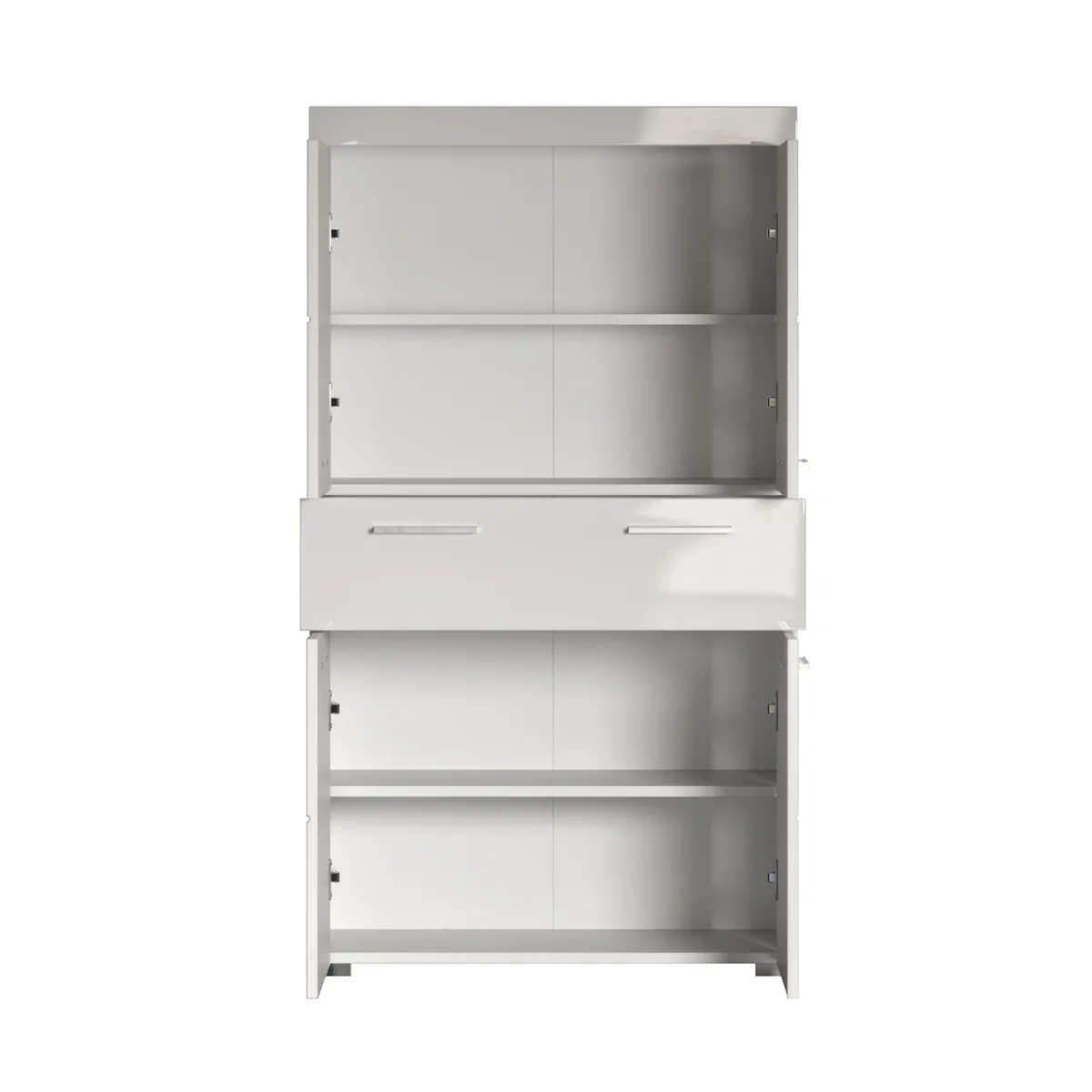 pegane Commode de salle de bain - Blanc brillant / mat