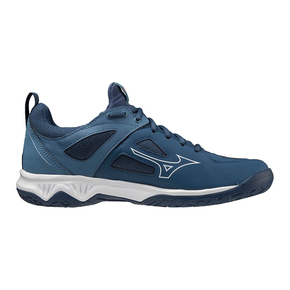 Mizuno GHOST SHADOW - Chaussures volleyball Homme dark denim/white/scarlet ibis