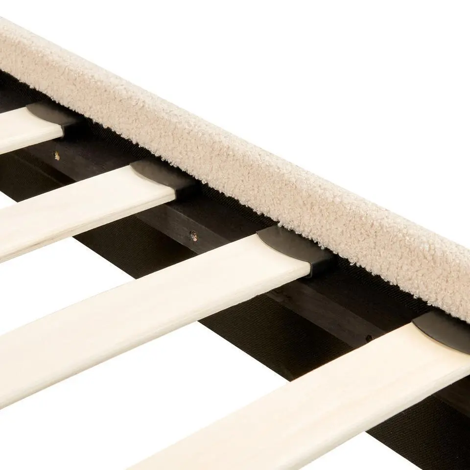 FLAYAT - Tweepersoonsbed - Beige - 140 x 200 cm - Bouclé