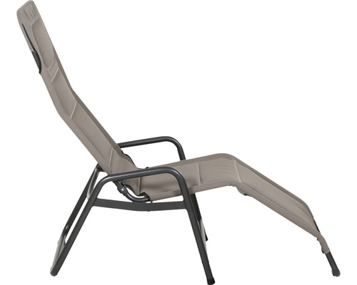 Siena Garden tuinligstoel, ligstoel, zonnebed, relaxligstoel Fano, textielstof antraciet taupe