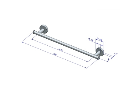Plieger Como handdoekbeugel magnetisch 43cm RVS-look