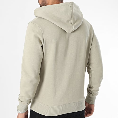 Sweat Zippé Capuche Gris Taupe